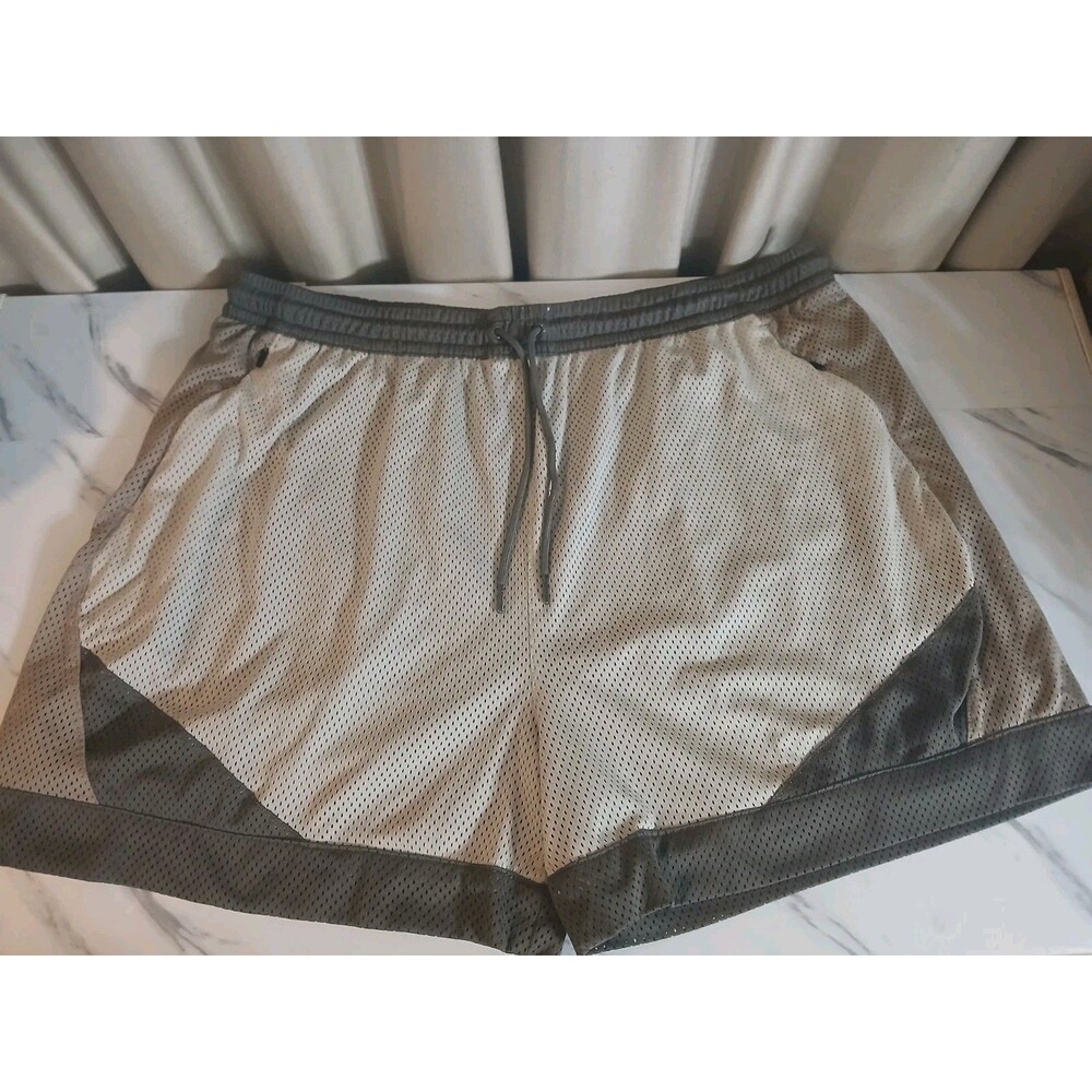 Xersion Athletic Shorts Men's XXL Tan Colorblock Mesh Basketball Gym Activewear